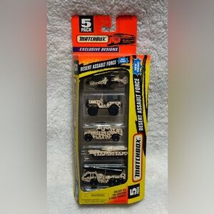 NEW in Box Matchbox 1996 DESERT ASSAULT FORCE EXCLUSIVE DESIGNS 5pk of Models
